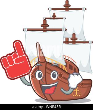 Schaum finger Piratenschiff mit der Cartoon Form Stock Vektor