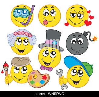 Verschiedene smileys 5 Stock Vektor