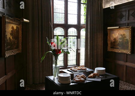 Astor-flügel Frühstücksraum, Hever Castle, Hever, Edenbridge, Kent, England, Großbritannien, USA, UK, Europa Stockfoto