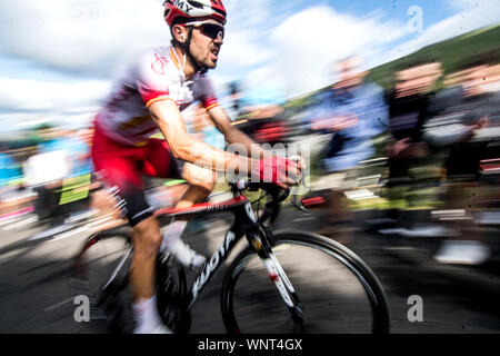 Kantabrien, Spanien. 6. September 2019. Jesus Herrada (Cofidis) während 13 stge von 'La Vuelta a España" (Tour durch Spanien) zwischen Bilbao und Los Machucos Klettern am 6. September 2019 in Los Machucos Klettern, Spanien. © David Gato/Alamy leben Nachrichten Stockfoto