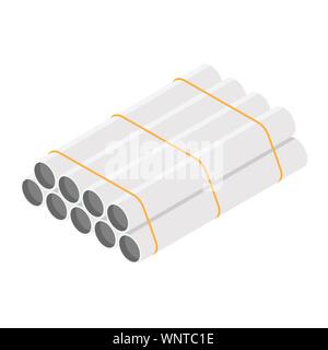 Stahl oder Aluminium Rohre Durchmesser auf weißem Hintergrund. Industrielle Rohre aus Stahl Stock Vektor