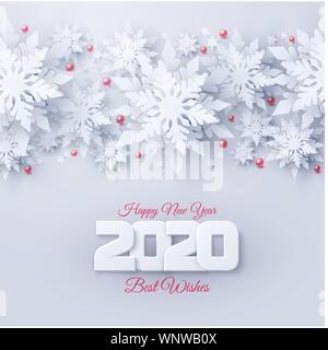 Vector 2020 Frohes Neues Jahr und Frohe Weihnachten Stock Vektor