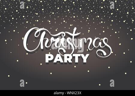 Frohe Weihnachten Party Text handgezeichnet kalligraphischen Schriftzug Design. Frohes neues Jahr Urlaub kreative Typografie Gruß Geschenk Poster. Xmas Kalligraphie Schriftstil schwarz Banner. Vektorgrafik Stock Vektor