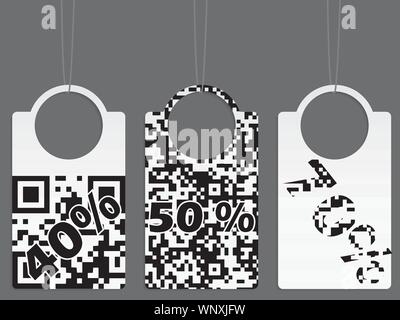 QR codiert Beschriftungssatz Stock Vektor