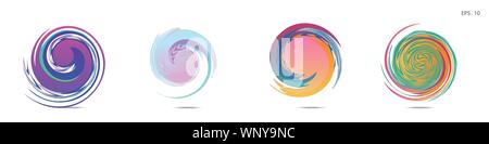 Sammlung der modernen abstrakten grafischen Elementen. Vortex vector Hintergrund. Vorlagen für Logo, Prospekte oder Präsentationen. Vector Illustration Stock Vektor
