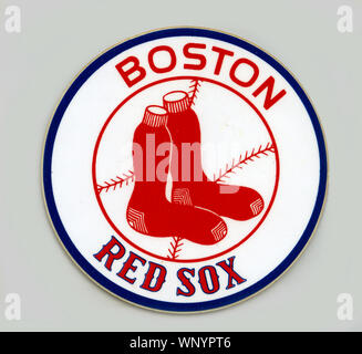 Vintage Major League Boston Red Sox Team logo Aufkleber ca. 50er und 60er Jahren. Stockfoto