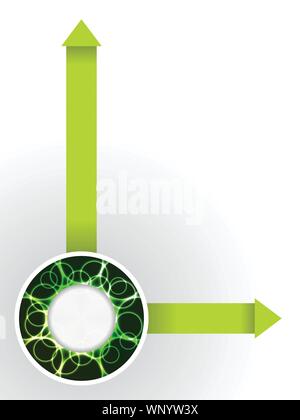 Abstrakte neon Design Broschüre mit Blasen und Pfeile Stock Vektor