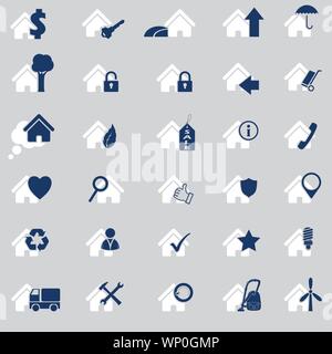 Verschiedenen Haus-Icon-Set von 30 Stock Vektor