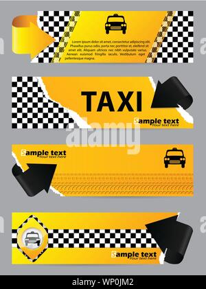 Cool Taxiunternehmen banner Satz von 4 Stock Vektor