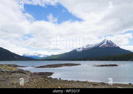 Lapataia bucht Landschaft, Tierra del Fuego National Park, Argentinien. Argentinische Sehenswürdigkeit Stockfoto