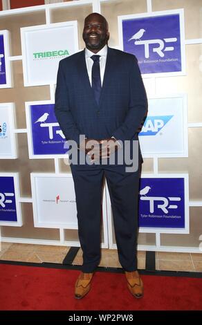Las Vegas, NV, USA. 6. Sep 2019. Shaquille O'Neal in der Ankunftshalle für die Tyler Robinson Foundation (TRF) 6. jährlichen Anstieg bis Gala, Wynn Las Vegas, Las Vegas, NV September 6, 2019. Credit: MORA/Everett Collection/Alamy leben Nachrichten Stockfoto