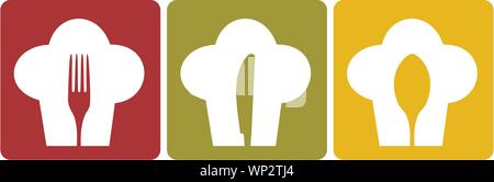 Küchenchef Restaurant Symbol legen Sie Muster. Stock Vektor