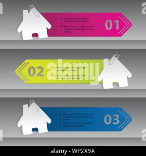 Infografik Design mit House Labels Stock Vektor