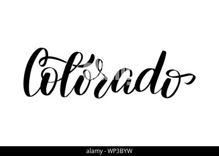 Handschriftliche Beschriftung Colorado Stock Vektor