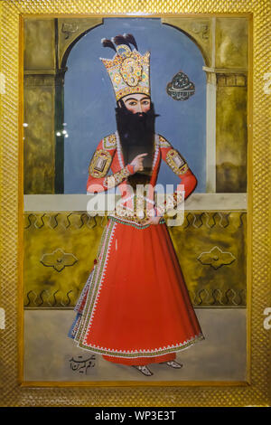 Portrait von Fath-Ali Shah Qajar (1772-1834), Golestan Palast, Teheran, Iran Stockfoto