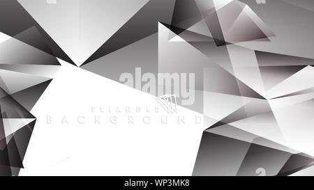 Abstrakte Farbverlauf Schwarz Weiß geometrischen Hintergrund. Vector Illustration Stock Vektor