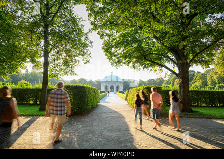 München, Deutschland - 30. August. 2019: Hofgarten und der Tempel der Diana im Garten der Residenz München, Bayern, Deutschland Stockfoto