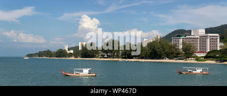 Batu Ferringhi aus dem Westen, Penang, Malaysia Stockfoto