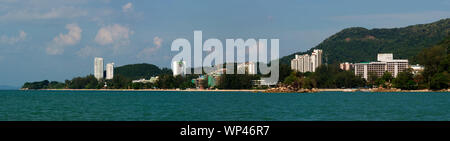 Batu Ferringhi aus dem Westen, Penang, Malaysia Stockfoto