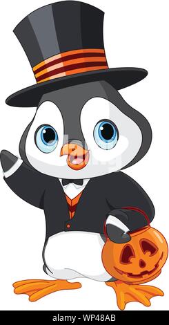 Halloween-Pinguin Stock Vektor