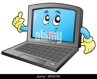 Cartoon lächelnd Laptop Stock Vektor