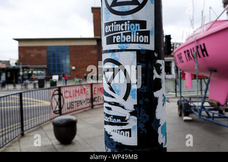 Turnpike Lane, London, Großbritannien. 7. September 2019. Aussterben Rebellion Klimawandel Demonstranten ihren Aufstand im Norden Londons. Quelle: Matthew Chattle/Alamy leben Nachrichten Stockfoto