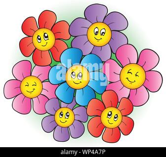 Gruppe von Cartoon Blumen Stock Vektor