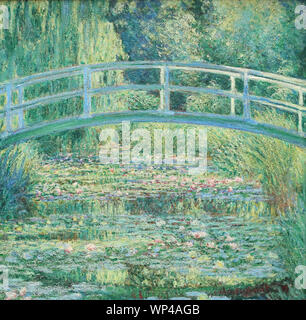 The Water-Lily Pond vom französischen impressionistischen Maler Claude Monet in der National Gallery, London, Großbritannien Stockfoto