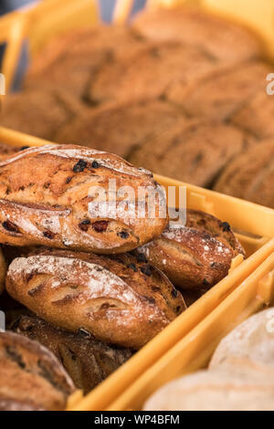 Frisches Brot auf dem Markt closeup Stockfoto