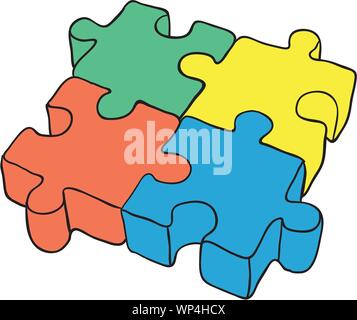 Puzzle auf weißem Hintergrund - Vector eps Abbildung 8. Stock Vektor