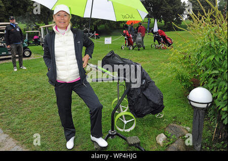 Tutzing, Deutschland. 07 Sep, 2019. Sybille Beckenbauer nimmt an den Golf Club Tutzing am Starnberger See an der Tabaluga Golf Cup zugunsten der Michael Roll Foundation, eine vertrauensvolle Basis für die tabaluga Stiftung. Credit: Ursula Düren/dpa/Alamy leben Nachrichten Stockfoto