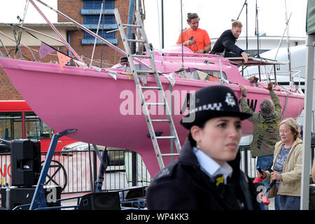 Turnpike Lane, London, Großbritannien. 7. September 2019. Aussterben Rebellion Klimawandel Demonstranten ihren Aufstand im Norden Londons. Quelle: Matthew Chattle/Alamy leben Nachrichten Stockfoto