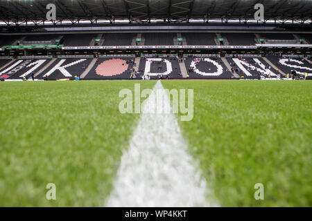 Milton Keynes, UK. 07 Sep, 2019. Das Stadion MK allgemeine Bild während der efl Sky Bet Liga 1 Übereinstimmung zwischen Milton Keynes Dons und AFC Wimbledon bei Stadion: mk, Milton Keynes, England am 7. September 2019. Foto von Ken Funken. Nur die redaktionelle Nutzung, eine Lizenz für die gewerbliche Nutzung erforderlich. Keine Verwendung in Wetten, Spiele oder einer einzelnen Verein/Liga/player Publikationen. Credit: UK Sport Pics Ltd/Alamy leben Nachrichten Stockfoto