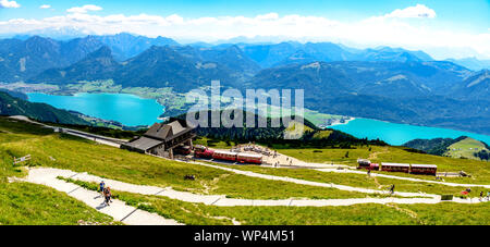 Leinwandbild Zell Am See Österreich - Landschaft Mit Alpen Und Bergsee 120x40cm Panorama