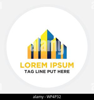 Immobilien Gebäude Logo Vorlage Stock Vektor