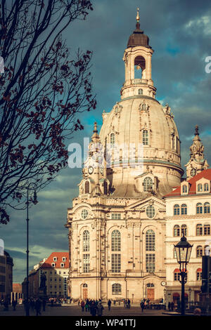 Dresden Altstadt, Kirche der Muttergottes Stockfoto
