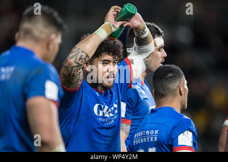 Sydney, Australien. 07 Sep, 2019. Samoa während der Internationalen Test Match zwischen Australien und Samoa an Bankwest Stadion, Sydney, Australien, am 7. September 2019. Foto von Peter Dovgan. Credit: UK Sport Pics Ltd/Alamy leben Nachrichten Stockfoto