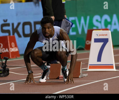 Brüssel, Belgien. 07 Sep, 2019. Noah Lyles (USA) während der iaaf Diamond League Athletik an das König-Baudouin-Stadion in Brüssel. Credit: SOPA Images Limited/Alamy leben Nachrichten Stockfoto