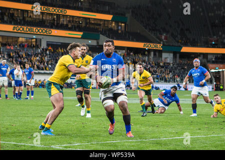 Sydney, Australien. 07 Sep, 2019. Samoa angreifen während der Internationalen Test Match zwischen Australien und Samoa an Bankwest Stadion, Sydney, Australien, am 7. September 2019. Foto von Peter Dovgan. Credit: UK Sport Pics Ltd/Alamy leben Nachrichten Stockfoto