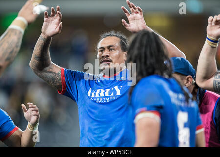 Sydney, Australien. 07 Sep, 2019. Samoa während der Internationalen Test Match zwischen Australien und Samoa an Bankwest Stadion, Sydney, Australien, am 7. September 2019. Foto von Peter Dovgan. Credit: UK Sport Pics Ltd/Alamy leben Nachrichten Stockfoto