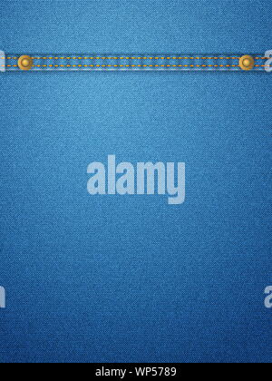 Blue-Denim-Hintergrund mit Stich. Vektor-Illustration. Stockfoto