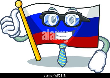 Geschäftsmann Flagge Russisch in Cartoon Schrank gelagert Stock Vektor