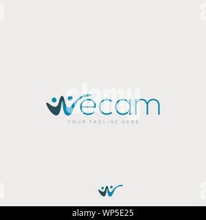 Abstrakte w erste Logo wie Menschen Stock Vektor