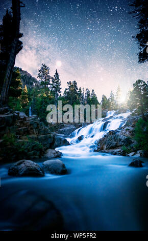 Milchstraße Fotos aufgenommen am Glen Alpine fällt, kann am 1. Juli 2019 Stockfoto