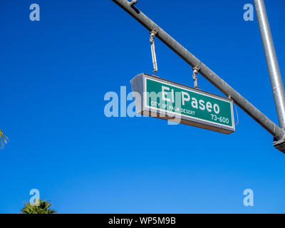 El Paseo Zeichen in Palm Desert Kalifornien. Stockfoto