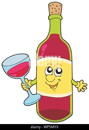 Cartoon Flasche Wein Stock Vektor