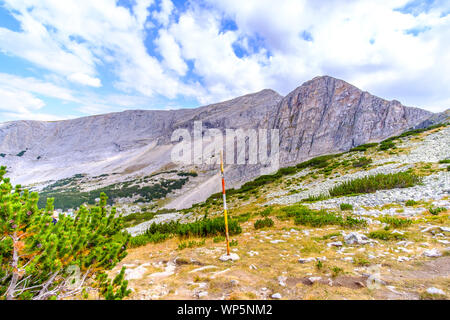 Blick über einige der höchsten Gipfel des Piringebirges, Bulgarien Stockfoto