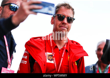 Monza, Italien. 07 Sep, 2019. #05 Sebastian Vettel Scuderia Ferrari. GP Italien, Monza 5-8 September 2019 Photo Credit: Unabhängige Agentur/Alamy leben Nachrichten Stockfoto
