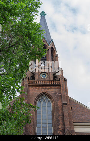 Evangelische Pfarrei St. Bartholomäus Kirche in Friedrichshain, Berlin, Deutschland Stockfoto