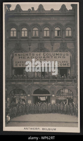 Knights of Columbus Hauptquartier für die amerikanischen Soldaten und Matrosen, Antwerpen, Belgien Stockfoto